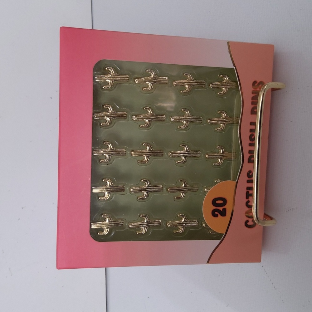 James Burke Collection Cactus Gold Push Pins, New-in-Box